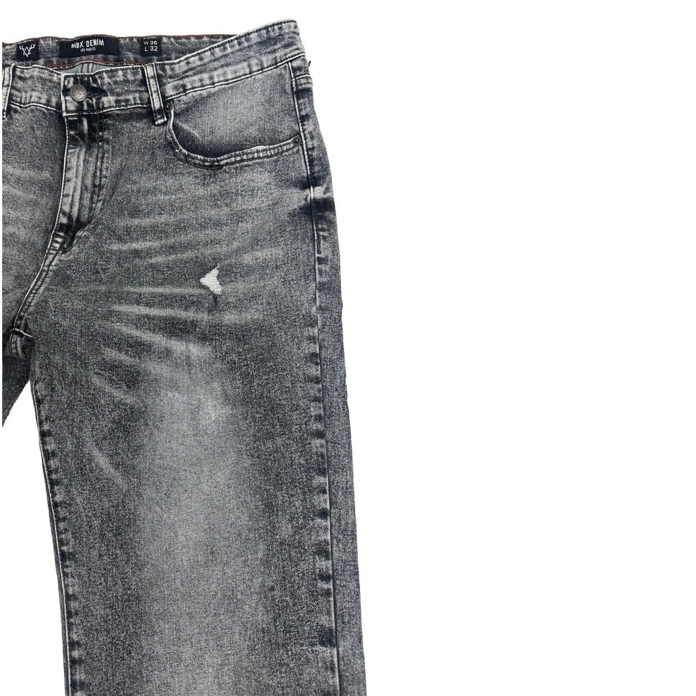MBX Men's Los Ángeles Denim Jeans 36X32 Slim Straight Stretch Wash Ludlow Jeans - Picture 5 of 16